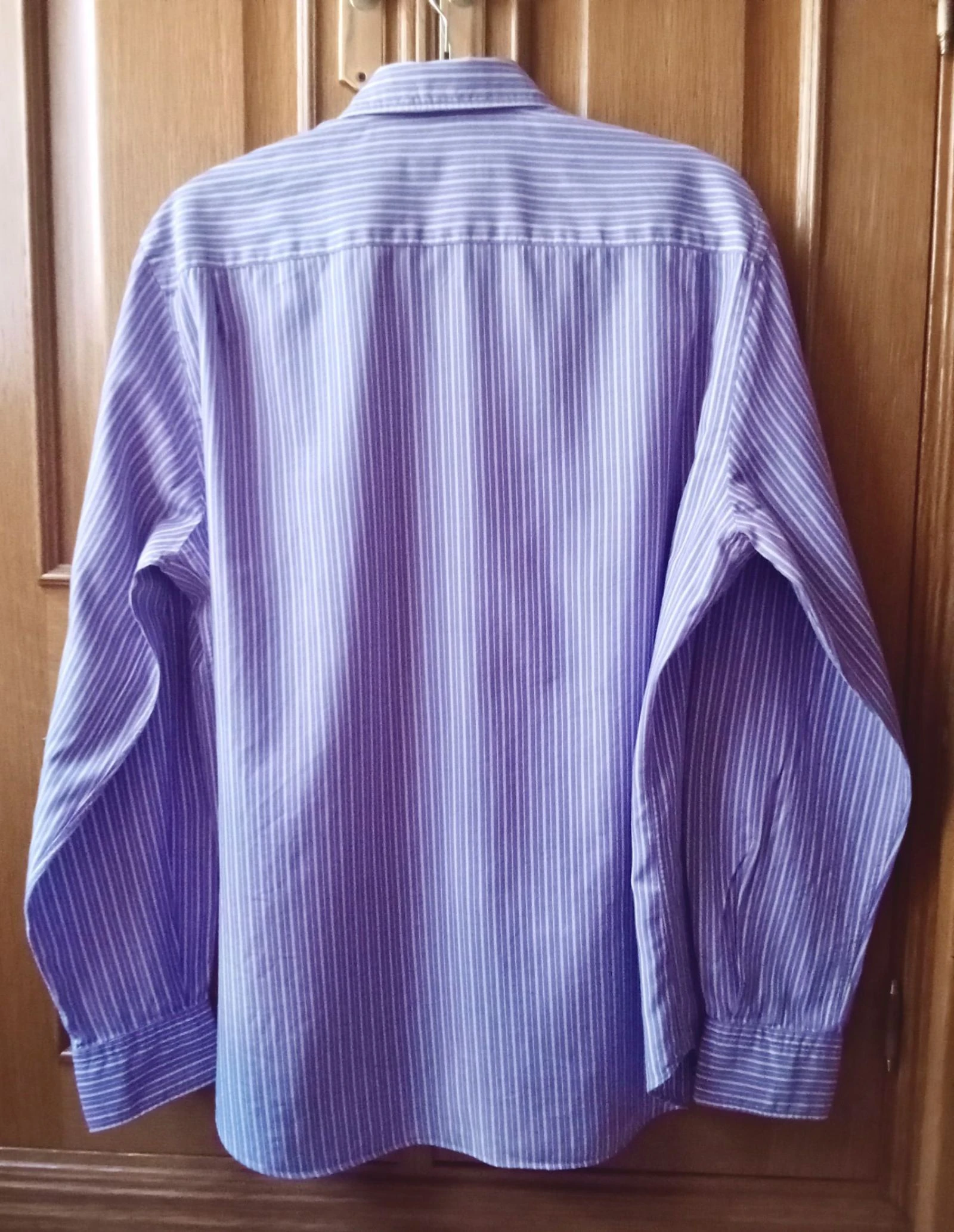 Camisa masculina de listras brancas e lilás Massimo Dutti tamanho XL como nova em perfeito estado – photo 2